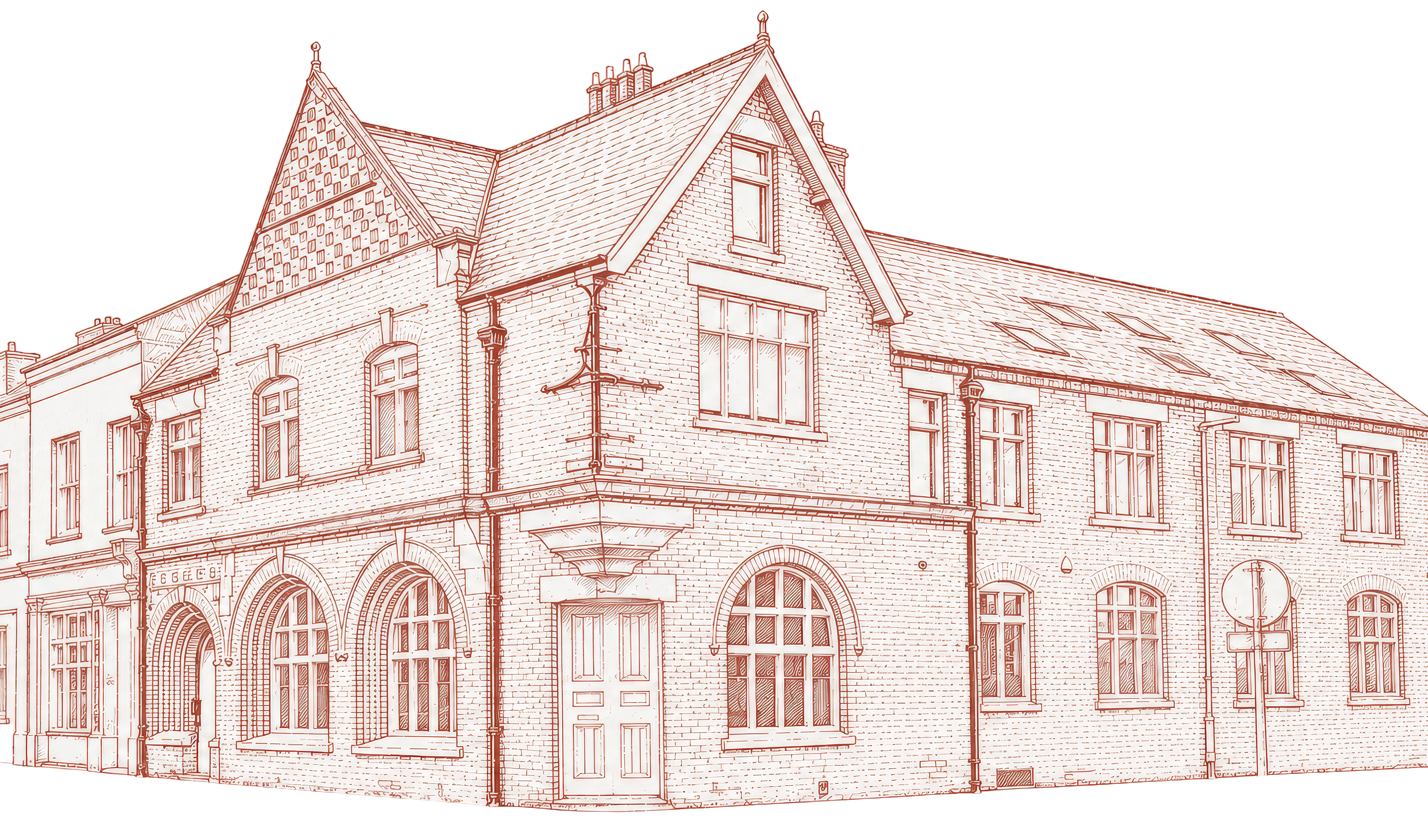 Illustration of the Chronicle Press building
