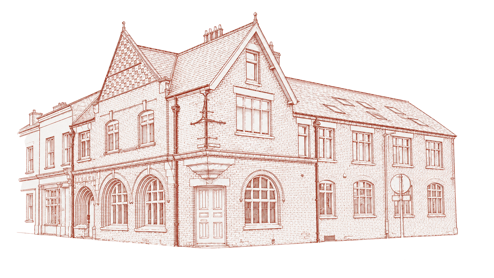 Illustration of the Chronicle Press building